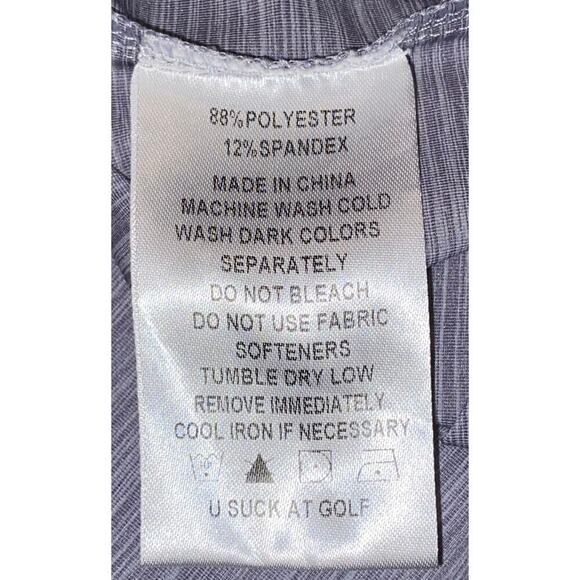 USAG U Suck At Golf Polo Shirt Men’s XL Embroidered Gray Stretch - Picture 5 of 5